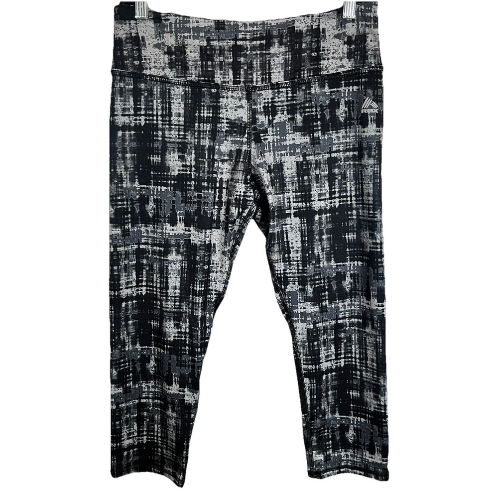 RBX Live‎ Life Active Leggings Women's Large  Black Gray White Athletic Exercise
